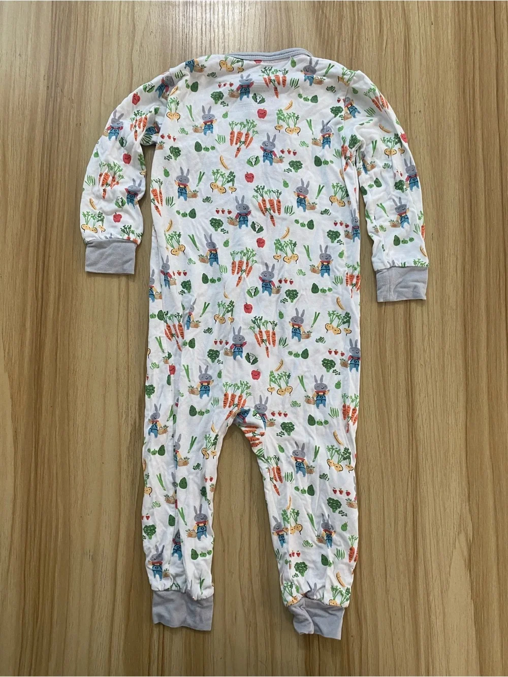 Magnetic Me Bamboo Pajama One Piece with Farm and Bunny Print, Long Sleeves